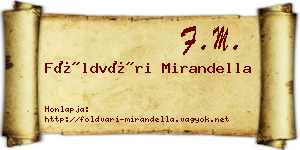 Földvári Mirandella névjegykártya